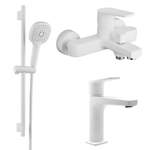 {{photo.Alt || photo.Description || 'Набор смесителей 3 в 1 для ванны Azario TREYA, белый матовый (AZ-156805126+AZ-156845026+AZ-157820226)'}}