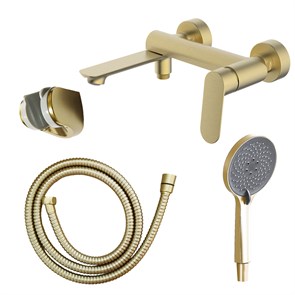 {{photo.Alt || photo.Description || 'Cмеситель для ванны Azario Alanti с ручным душем, керамический картридж, шланг 150 см, золото матовое (AZ-K3032MG)'}}