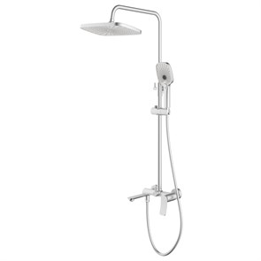 {{photo.Alt || photo.Description || 'Душевая система Azario Escaro с квадратным тропическим душем, керамический картридж, шланг 150 см, сатин (AZ-K2374BN)'}}