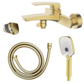 {{photo.Alt || photo.Description || 'Смеситель для ванны Azario Conda с ручным душем, керамический картридж, шланг 150 см, золото матовое (AZ-K3011MG)'}}