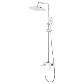 {{photo.Alt || photo.Description || 'Душевая система Azario Lursy с квадратным тропическим душем, керамический картридж, шланг 150 см, хром (AZ-K2349)'}}