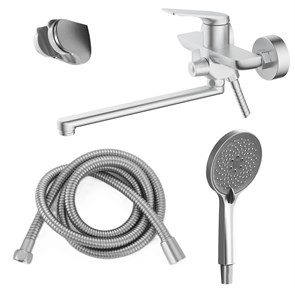 {{photo.Alt || photo.Description || 'Смеситель для ванны Azario Lursy керамический картридж, длинный излив, с ручным душем, шланг 150 см, сатин (AZ-K1749BN)'}}