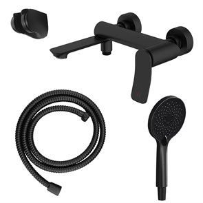 {{photo.Alt || photo.Description || 'Смеситель для ванны Azario Escaro с ручным душем, керамический картридж, шланг 150 см, черный матовый (AZ-K3074B)'}}