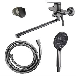 {{photo.Alt || photo.Description || 'Смеситель для ванны Azario Lursy керамический картридж, длинный излив, с ручным душем, шланг 150 см, графит (AZ-K1749GR)'}}