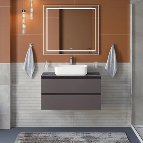 {{photo.Alt || photo.Description || 'Тумба со столешницей подвесная BelBagno KRAFT 90 Темно-Серый Матовый, столешница KEP-90-GRN'}}