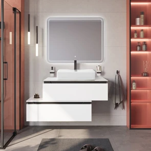 {{photo.Alt || photo.Description || 'Тумба со столешницей подвесная и нижней тумбой CEZARES SLIDER 100 Bianco Opaco, столешница SLD-100/48-BO'}}