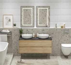 {{photo.Alt || photo.Description || 'Тумба со столешницей и накладными раковинами подвесная BelBagno KRAFT 120 Rovere Nebrasca Nature'}}