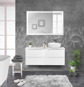 {{photo.Alt || photo.Description || 'Тумбы со столешницей подвесная BelBagno ETNA 120 Bianco Lucido, раковина справа'}}