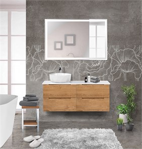 {{photo.Alt || photo.Description || 'Тумбы со столешницей подвесная BelBagno ETNA 120 Rovere Nature, раковина слева'}}