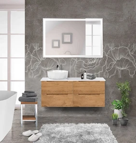 {{photo.Alt || photo.Description || 'Тумбы со столешницей подвесная BelBagno ETNA 120 Rovere Nature, раковина слева'}}