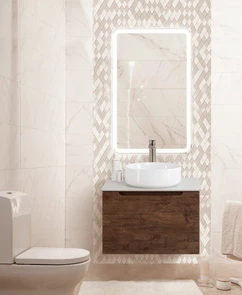 {{photo.Alt || photo.Description || 'Тумба со столешницей подвесная с одним ящиком BelBagno ETNA 60 Rovere Moro, раковина белая'}}