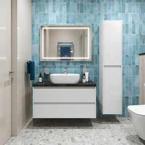 {{photo.Alt || photo.Description || 'Тумба со столешницей и накладной раковиной подвесная BelBagno KRAFT 100 Bianco Opaco'}}