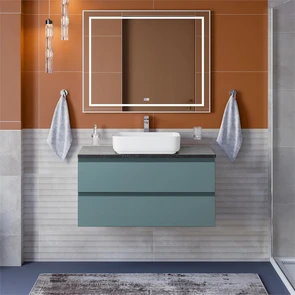 {{photo.Alt || photo.Description || 'Тумба со столешницей подвесная BelBagno KRAFT 100 Голубой Матовый, столешница KEP-100-MNO'}}