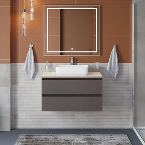 {{photo.Alt || photo.Description || 'Тумба со столешницей подвесная BelBagno KRAFT 100 Темно-Серый Матовый, столешница KEP-100-MCO'}}