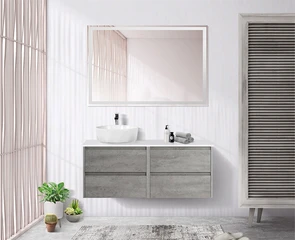 {{photo.Alt || photo.Description || 'Тумба со столешницей подвесная BelBagno KRAFT 120 Cemento Grigio, раковина слева'}}