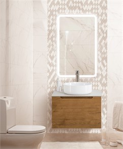 {{photo.Alt || photo.Description || 'Тумба со столешницей подвесная с одним ящиком BelBagno ETNA 60 Rovere Nature, раковина белая'}}