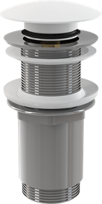 {{photo.Alt || photo.Description || 'A395B Водослив для умывальника clik/clack 5/4, цельнометаллический с большой белой заглушкой без перелива, для стеклянных умывальников и из искусствен'}}