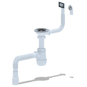 {{photo.Alt || photo.Description || 'A0145DIY Cифон д/мойки АНИ Грот 3 1/2х40мм с прямоуг и круглым переливом, гибкой трубой 40х40/50 (5 шт)'}}