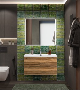 {{photo.Alt || photo.Description || 'Тумба с раковиной подвесная BelBagno MARINO-CER-N 90 Rovere Rustico, раковина белая'}}