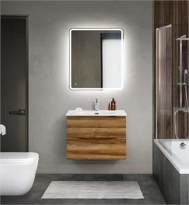 {{photo.Alt || photo.Description || 'Тумба с раковиной подвесная BelBagno MARINO-CER-MINI 70 Rovere Rustico, раковина белая'}}