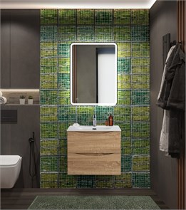 {{photo.Alt || photo.Description || 'Тумба с раковиной подвесная BelBagno MARINO-CER-N 60 Rovere Bianco, раковина белая'}}