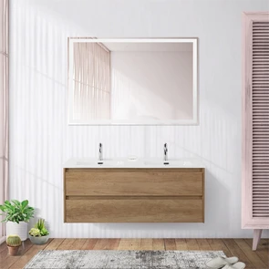 {{photo.Alt || photo.Description || 'Тумба с раковиной на две чаши подвесная BelBagno KRAFT 120 Rovere Nebrasca Nature , раковина белая'}}