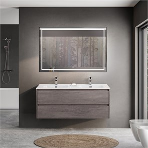{{photo.Alt || photo.Description || 'Тумба с раковиной на две чаши подвесная BelBagno KRAFT 120 Cemento Grigio , раковина белая'}}