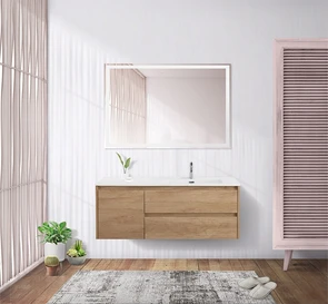 {{photo.Alt || photo.Description || 'Тумба с раковиной подвесная с двумя ящиками и одной дверцей BelBagno KRAFT 120 Rovere Nebrasca Nature правая, раковина белая'}}