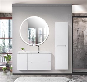 {{photo.Alt || photo.Description || 'Тумба с раковиной подвесная с двумя ящиками и одной дверцей BelBagno ETNA 100 Bianco Lucido правая, раковина белая'}}