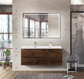 {{photo.Alt || photo.Description || 'Тумба с раковиной подвесная с двумя ящиками и одной дверцей BelBagno ETNA 120 Rovere Moro левая, раковина белая'}}