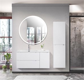 {{photo.Alt || photo.Description || 'Тумба с раковиной подвесная с двумя ящиками и одной дверцей BelBagno ETNA 100 Bianco Lucido левая, раковина белая'}}