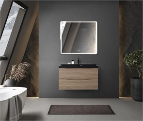 {{photo.Alt || photo.Description || 'Тумба с раковиной подвесная BelBagno MARINO 80 Rovere Bianco, раковина чёрная'}}
