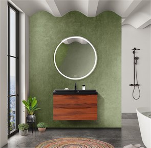{{photo.Alt || photo.Description || 'Тумба с раковиной подвесная BelBagno MARINO 80 Rovere Cillegio, раковина чёрная'}}