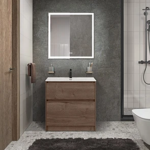{{photo.Alt || photo.Description || 'Тумба с раковиной напольная BelBagno KRAFT 39 80 Rovere Tabacco, раковина белая'}}