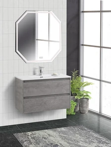 {{photo.Alt || photo.Description || 'Тумба с раковиной подвесная BelBagno KRAFT 39 80 Cemento Grigio, раковина белая'}}