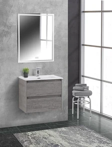 {{photo.Alt || photo.Description || 'Тумба с раковиной подвесная BelBagno KRAFT 39 70 Cemento Grigio, раковина белая'}}