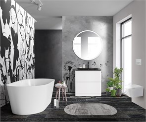 {{photo.Alt || photo.Description || 'Тумба с раковиной напольная BelBagno ALBANO 80 Bianco Lucido, раковина чёрная'}}