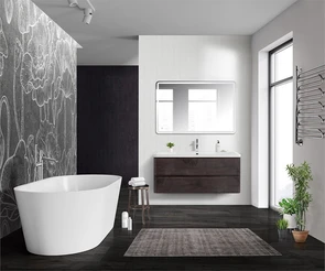 {{photo.Alt || photo.Description || 'Тумба с раковиной подвесная BelBagno ALBANO 120 Rovere Nature Grigio, раковина белая'}}
