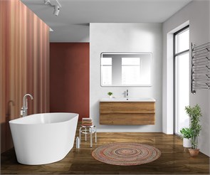 {{photo.Alt || photo.Description || 'Тумба с раковиной подвесная BelBagno ALBANO 120 Rovere Rustico, раковина белая'}}