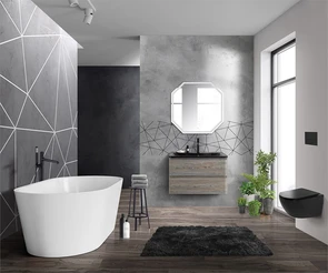 {{photo.Alt || photo.Description || 'Тумба с раковиной подвесная BelBagno ALBANO 80 Pino Scania, раковина чёрная'}}
