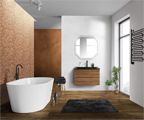 {{photo.Alt || photo.Description || 'Тумба с раковиной подвесная BelBagno ALBANO 80 Rovere Rustico, раковина чёрная'}}
