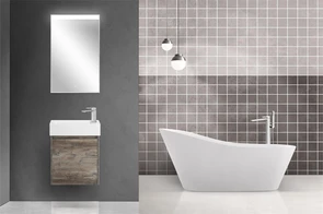 {{photo.Alt || photo.Description || 'Тумба с раковиной подвесная BelBagno KRAFT MINI 50 Pino Pasadena правосторонняя, раковина белая'}}