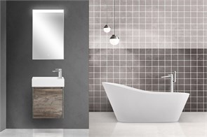 {{photo.Alt || photo.Description || 'Тумба с раковиной подвесная BelBagno KRAFT MINI 50 Pino Pasadena левосторонняя, раковина белая'}}