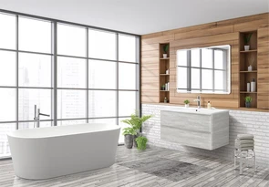 {{photo.Alt || photo.Description || 'Тумба с раковиной подвесная BelBagno ALBANO-CER 105 Rovere Vintage Bianco, раковина белая'}}