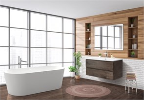 {{photo.Alt || photo.Description || 'Тумба с раковиной подвесная BelBagno ALBANO-CER 105 Rovere Nature Grigio, раковина белая'}}