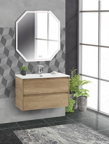 {{photo.Alt || photo.Description || 'Тумба с раковиной подвесная BelBagno KRAFT 39 80 Rovere Nebrasca Nature, раковина белая'}}