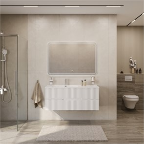 {{photo.Alt || photo.Description || 'Тумба с раковиной подвесная с двумя ящиками, левосторонняя CEZARES DUET-N 120 Bianco Lucido, раковина белая CZR-8095-120-L'}}