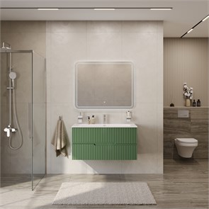 {{photo.Alt || photo.Description || 'Тумба с раковиной подвесная CEZARES DUET-N 100 Фисташковый Софт, раковина белая CZR-8073-100'}}