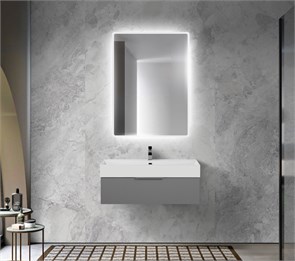 {{photo.Alt || photo.Description || 'Тумба с раковиной подвесная и одним выдвижным ящиком CEZARES PREMIUM 90 Plisse Grigio nuvola, раковина белая'}}