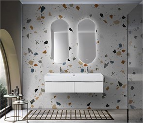 {{photo.Alt || photo.Description || 'Тумба с раковиной подвесная и двумя выдвижными ящиками CEZARES PREMIUM 120 Plisse Bianco opaco, раковина белая'}}